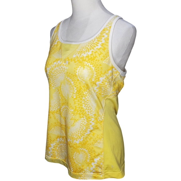 🦋Danskin Now Sunshine Yellow & White Racer Back Exercise Top - Picture 2 of 5